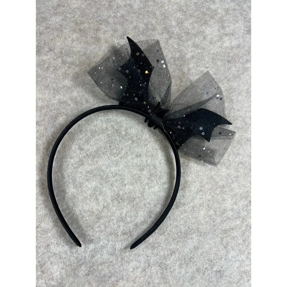 Sparkle Tulle Glitter Bat Headband Halloween